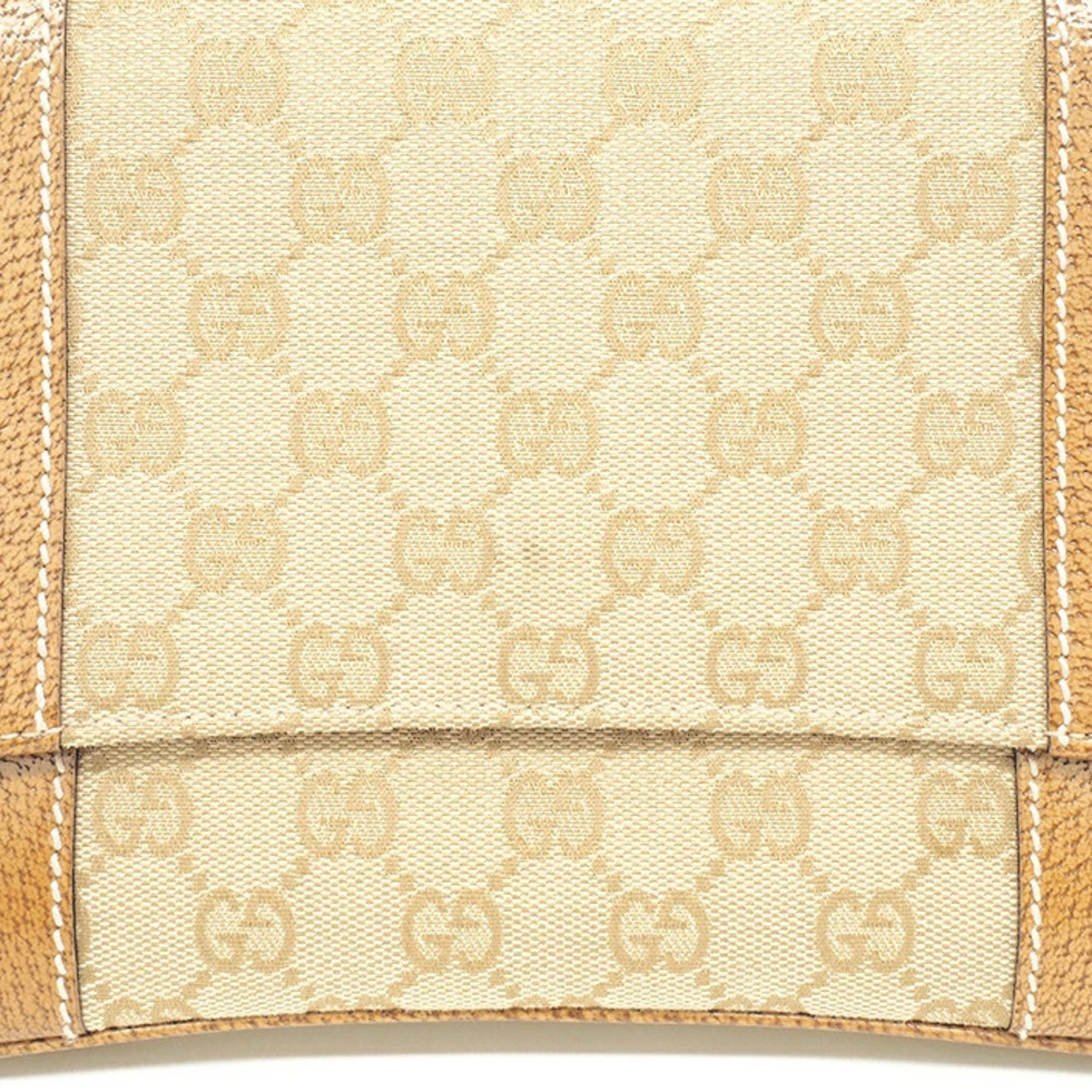 Gucci Shoulder Bag GG One Shoulder Hobo Handbag Canvas Beige - Picture 4 of 6